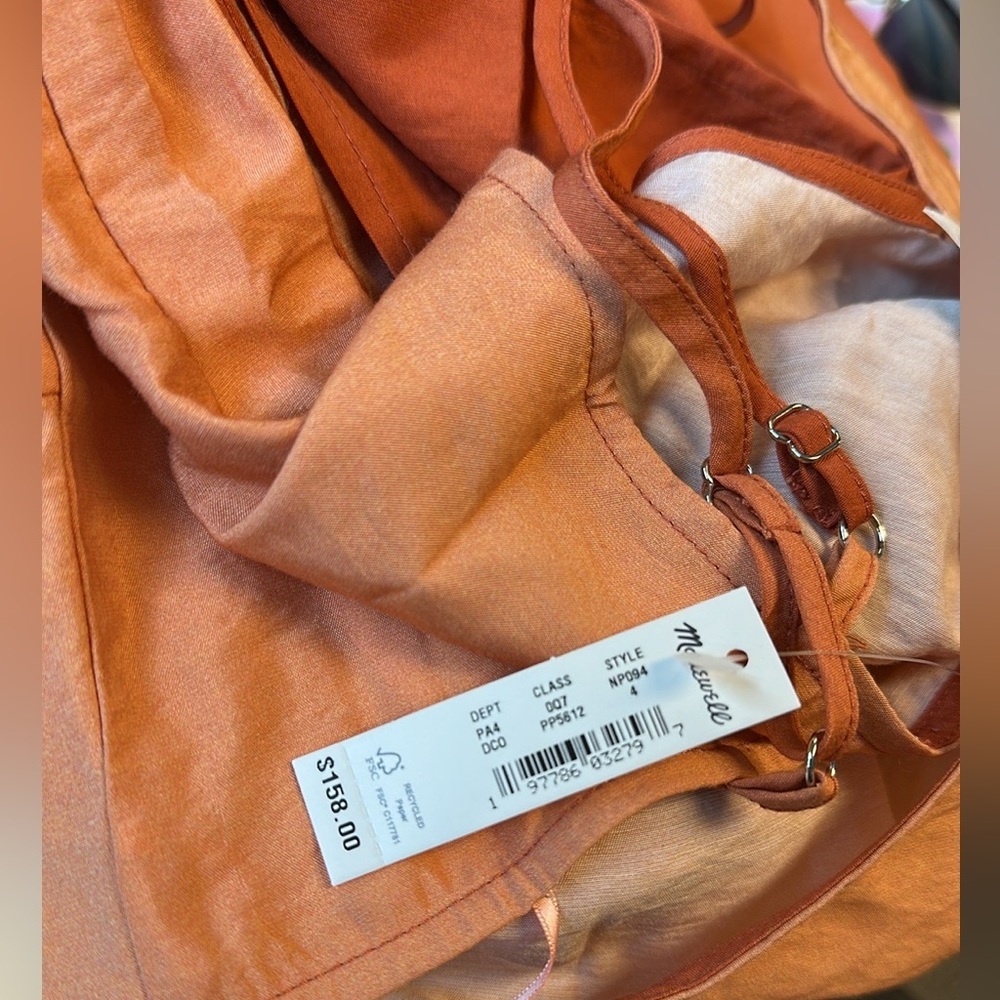 Madewell One-Shoulder Midi Slip Dress Sz 4 "Dark Copper Ombre" Stunning Dress!!!